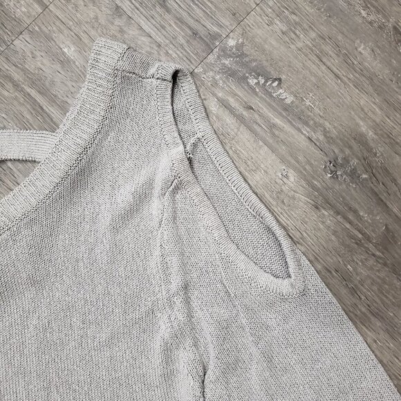 Melissa Nepton Cold Shoulder Sweater Sz S Grey - Picture 3 of 7